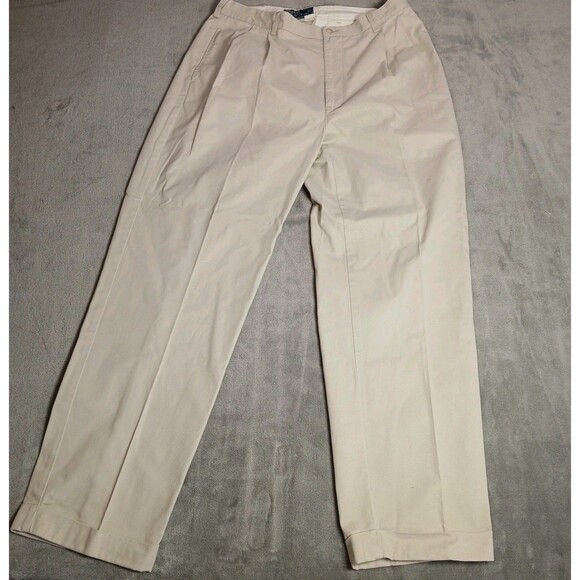 Vtg Polo Ralph Lauren Hammond Dress Pants 38x32 Classic Chino Khaki Golf Preppy - Picture 2 of 15